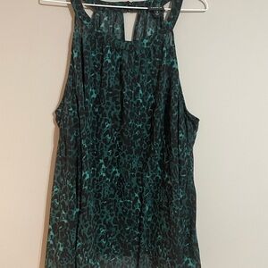 Torrid Black and Green Leopard Print Halter Blouse 3